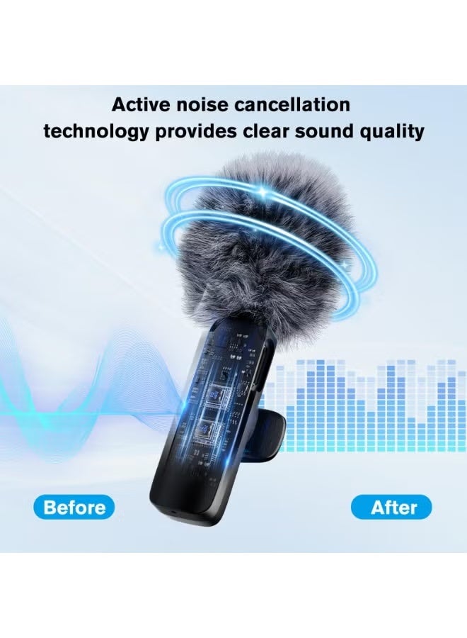 Wireless Lavalier Microphone for iPhone - Android, iPad, Tablet, Bluetooth Mini Microphone with Noise Cancellation for USB-C Android Phones and iPhones Video Recording - Interviews - Vlogging - Auto-Sync and Noise Cancellation - Image 3